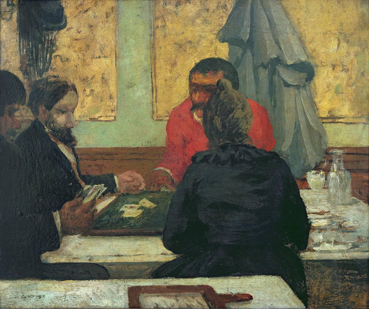 Gracze w karty, 1883 (olej na karcie) autorstwa Charles Cottet