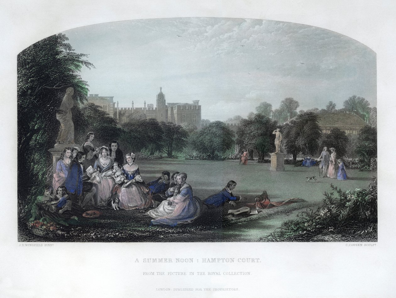 Letnie południe: Hampton Court, XIX w. autorstwa Charles Cousen