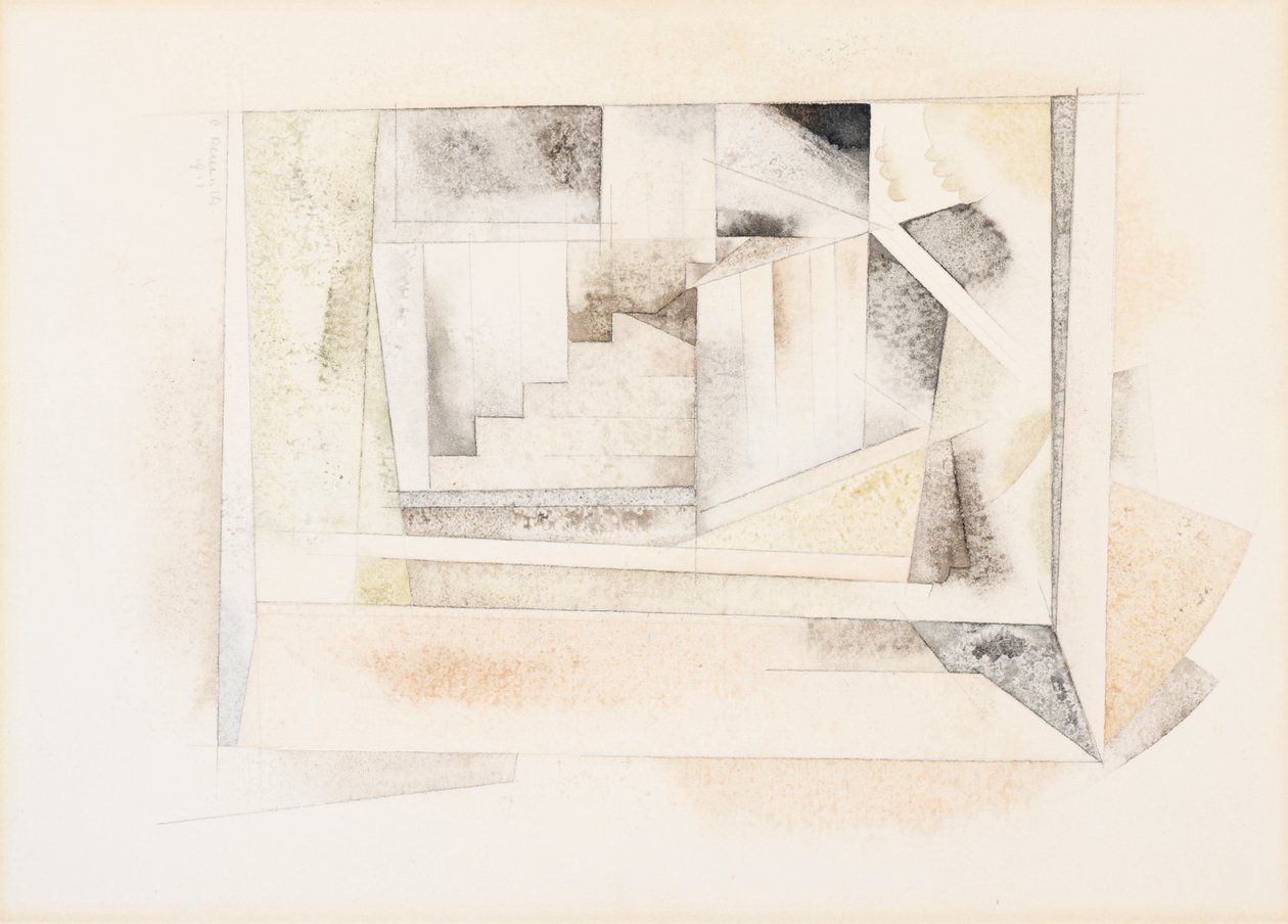 Bermudy, schody, 1917 (wc na papierze) autorstwa Charles Demuth
