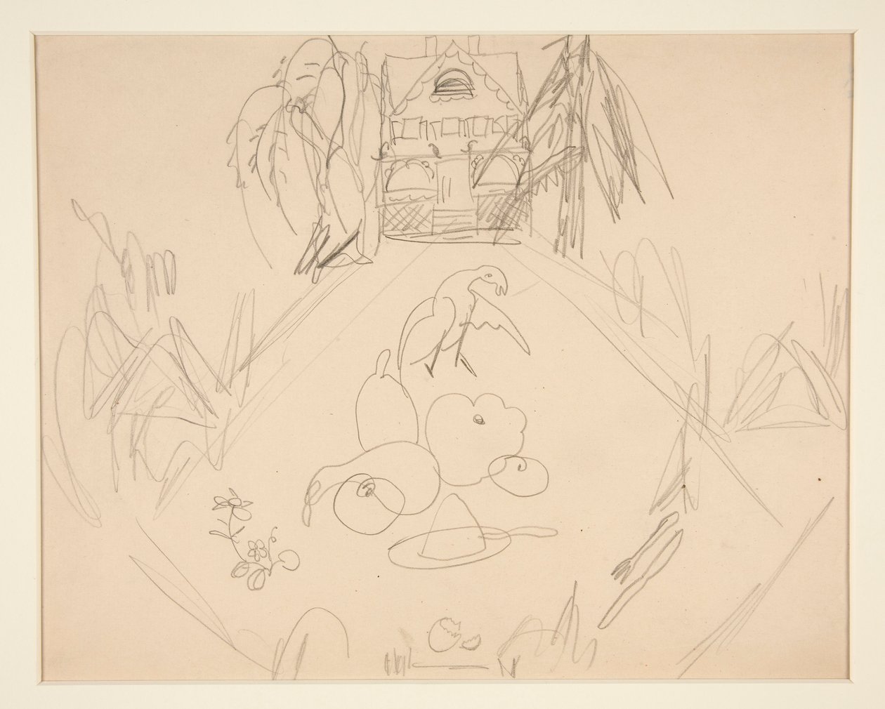 Bez tytułu [gołębie, owoce, warzywa, dom, notatki pisane] autorstwa Charles Demuth