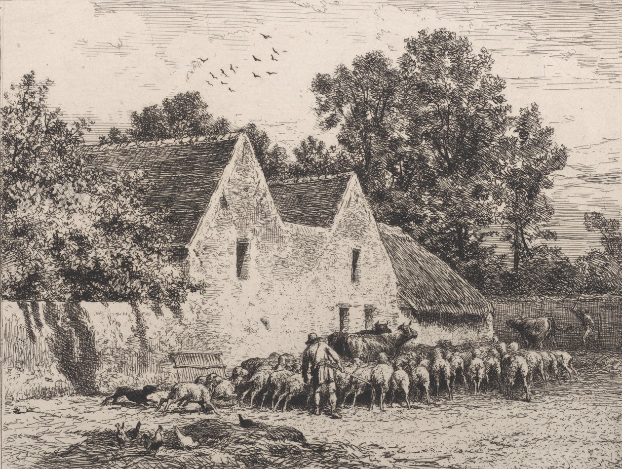 Farma, 1864. autorstwa Charles Emile Jacque
