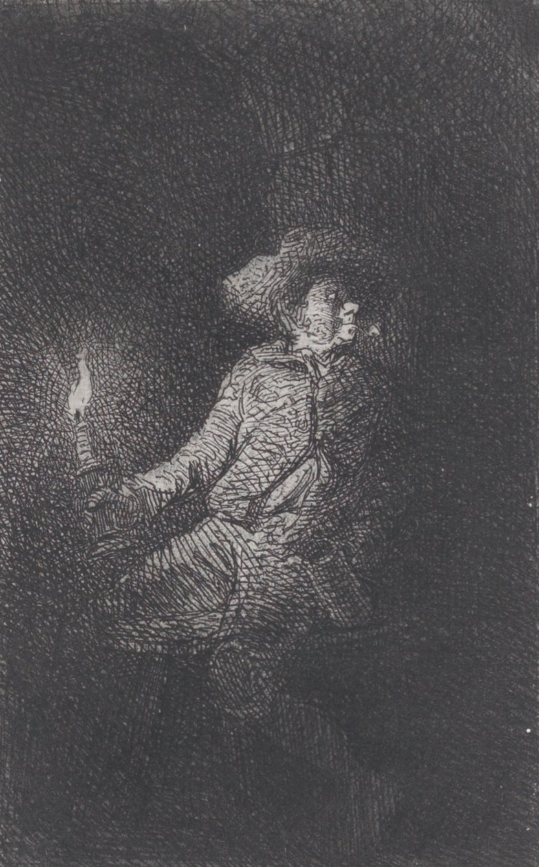Człowiek w jaskini, 1842. autorstwa Charles Emile Jacque
