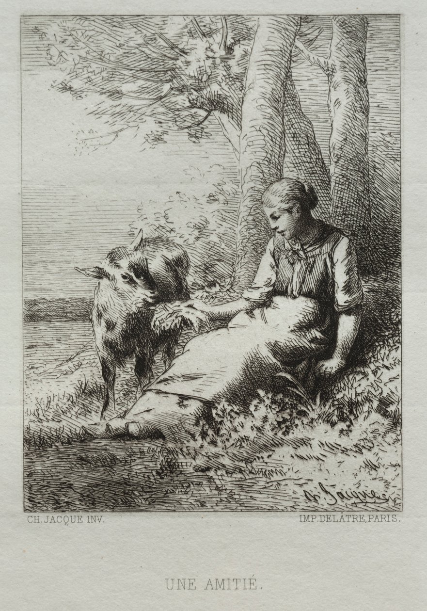 Sympatia. autorstwa Charles Emile Jacque