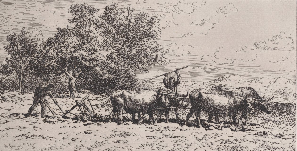 Drużyna Wołów, 1868. autorstwa Charles Emile Jacque