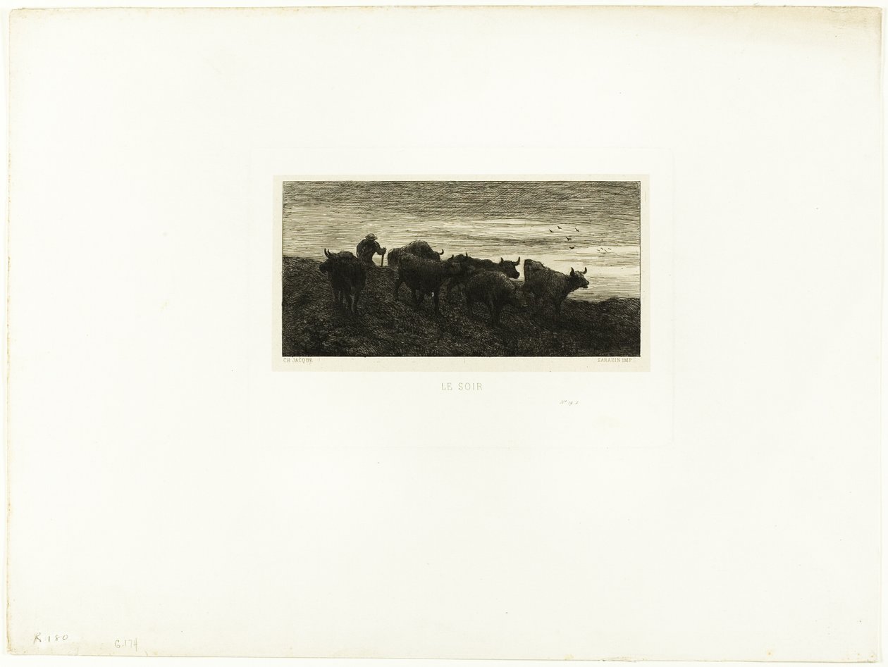 Wieczór autorstwa Charles Emile Jacque