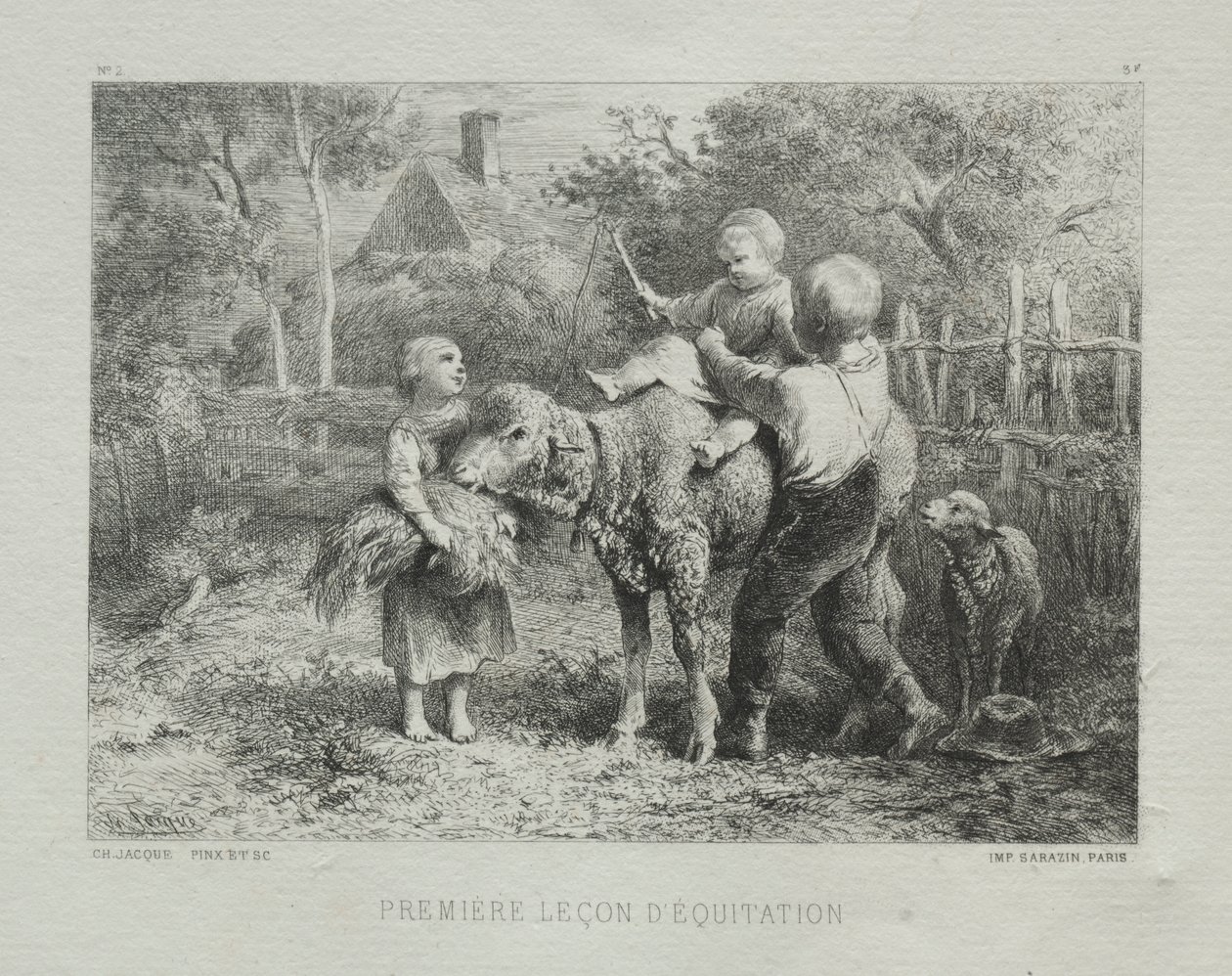 Pierwsza lekcja jazdy konnej autorstwa Charles Emile Jacque