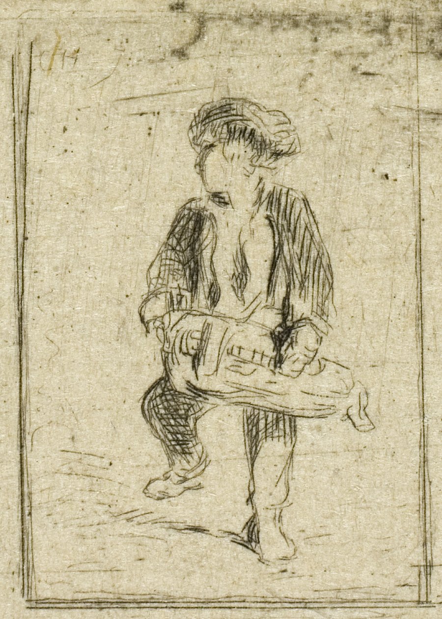 Gracz liry korbowej autorstwa Charles Emile Jacque