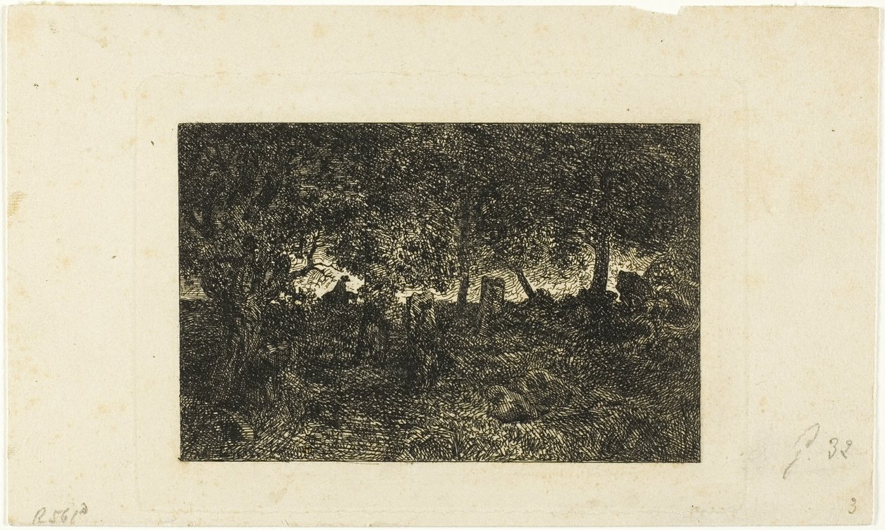 W lesie autorstwa Charles Emile Jacque