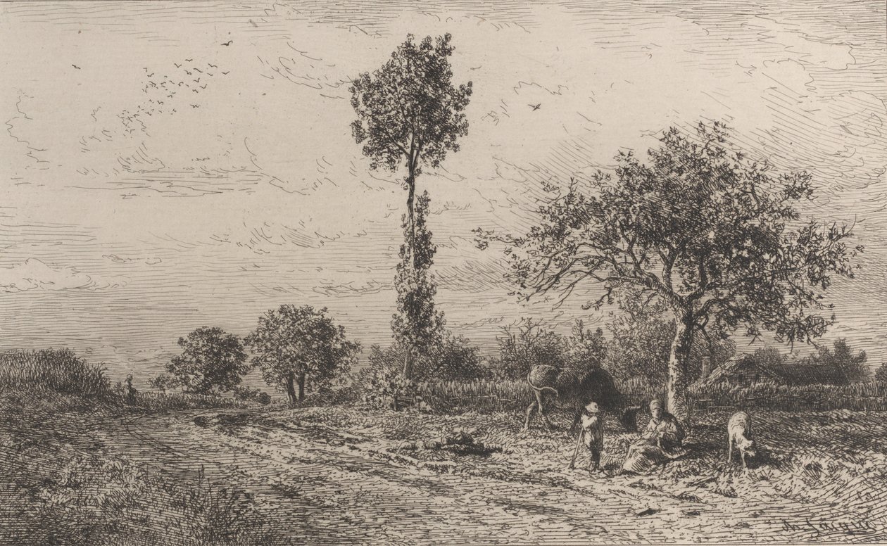 Krajobraz, 1864. autorstwa Charles Emile Jacque