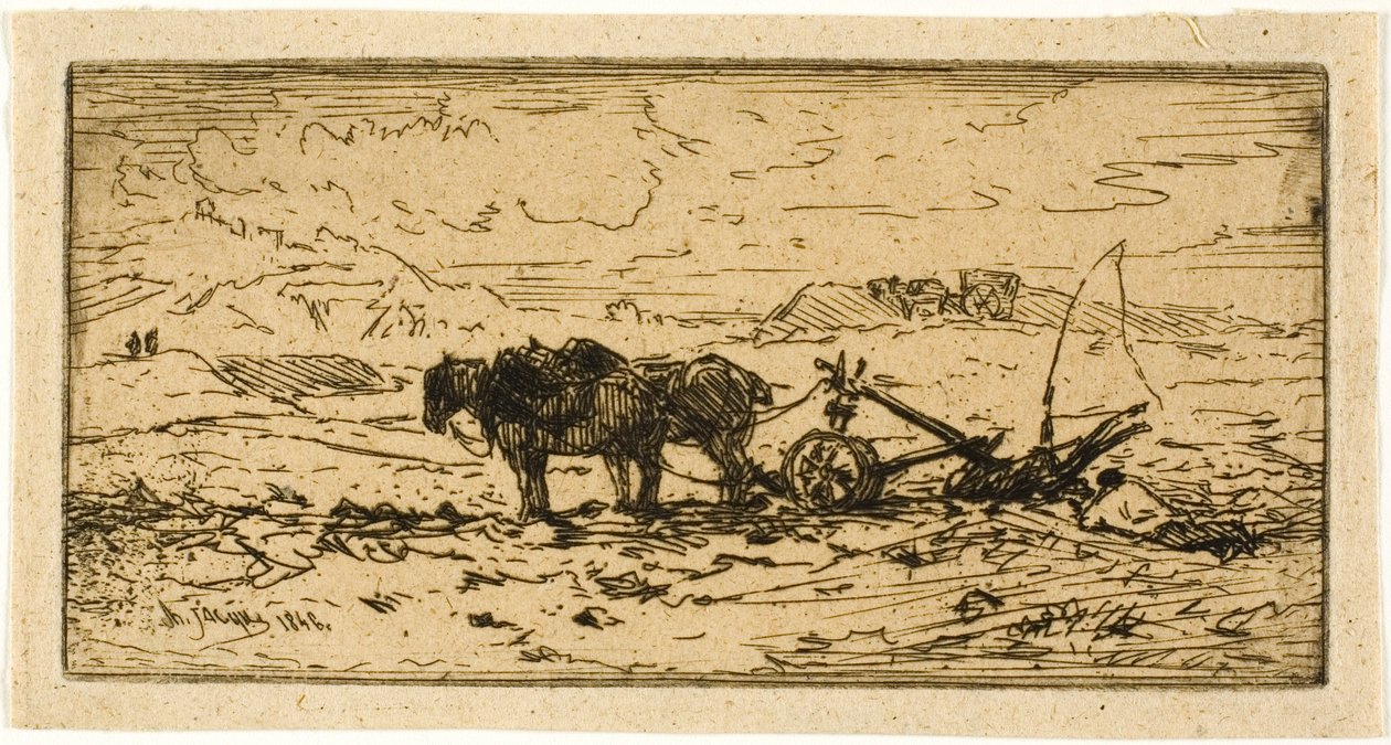 Oracz i jego zespół odpoczywa autorstwa Charles Emile Jacque