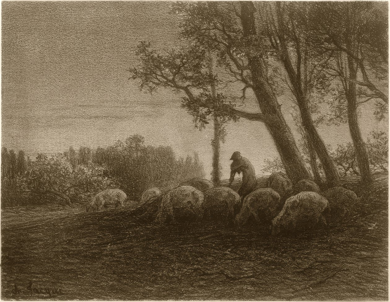 Poetycki zmierzch autorstwa Charles Emile Jacque