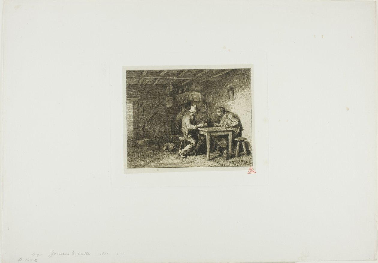 Gracze w karty autorstwa Charles Emile Jacque
