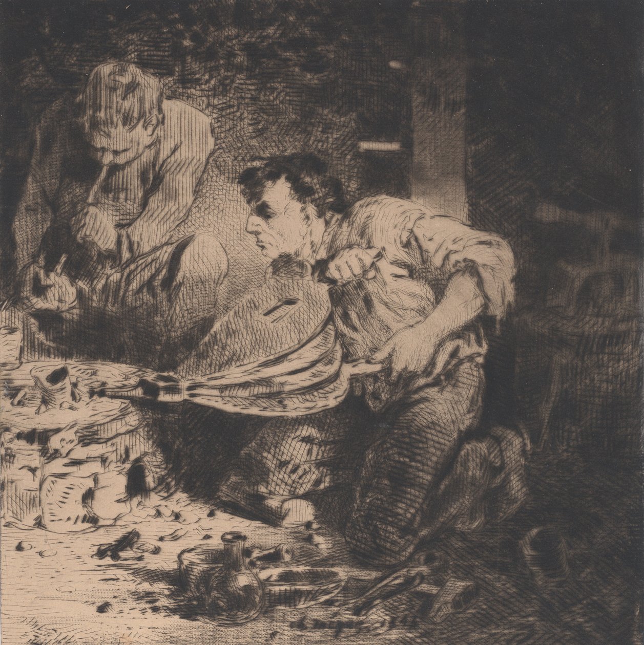 Fałszerze, 1843. autorstwa Charles Emile Jacque