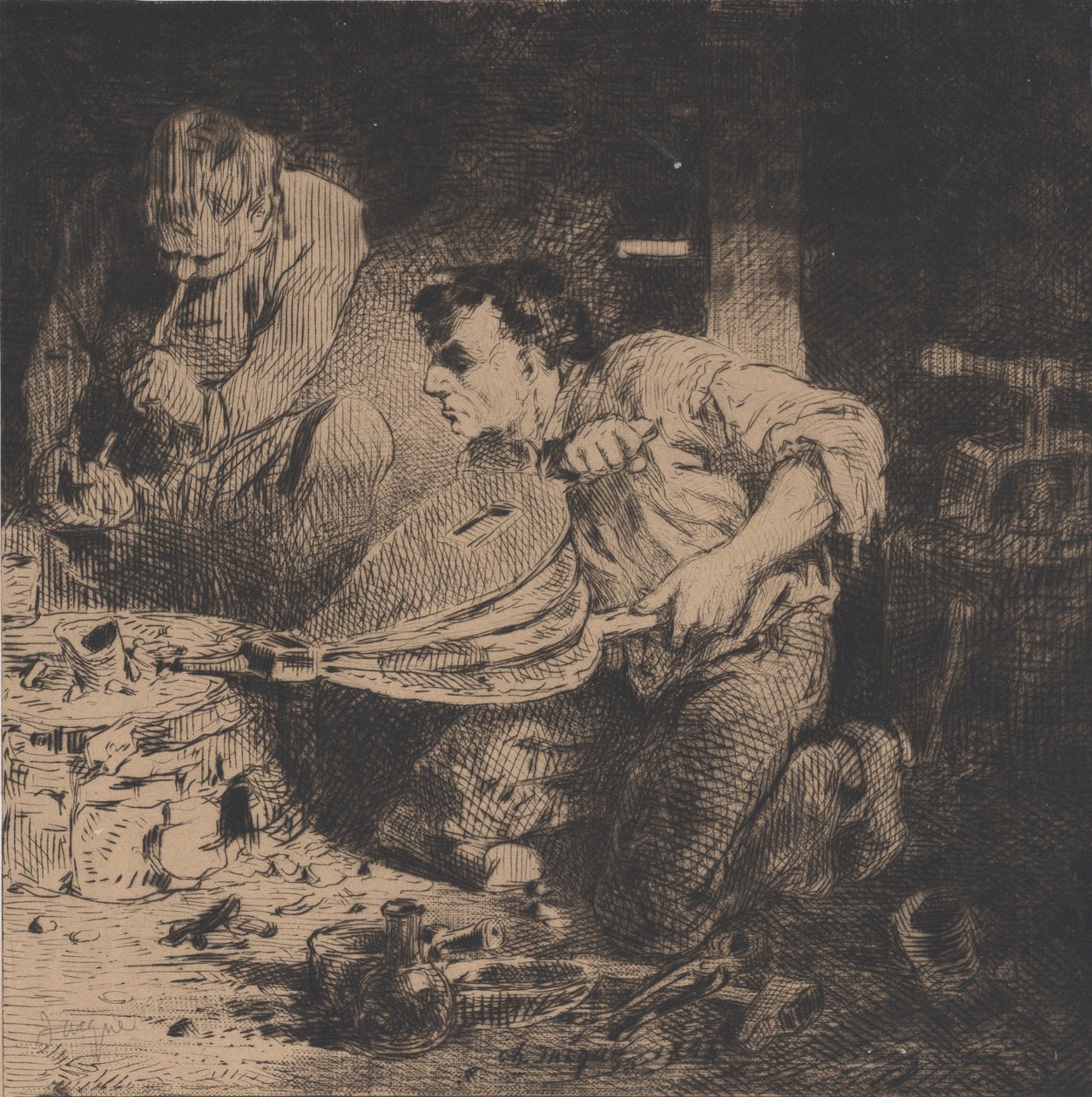 Fałszerze, 1843. autorstwa Charles Emile Jacque
