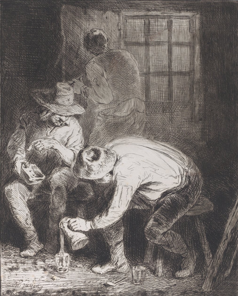 Dobre towarzystwo, 1846. autorstwa Charles Emile Jacque