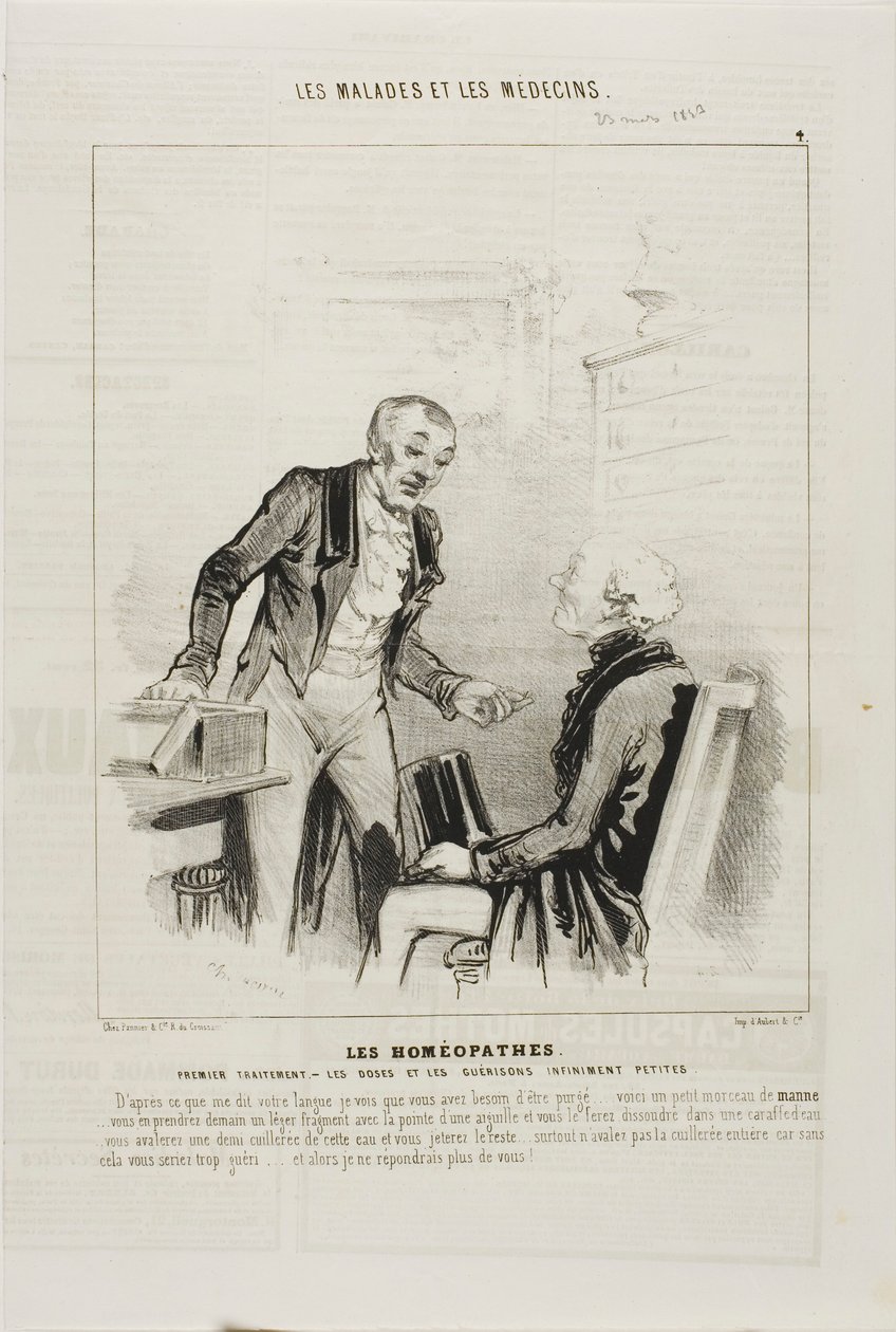 Homeopaci: pierwsze leczenie (tablica 4) autorstwa Charles Emile Jacque