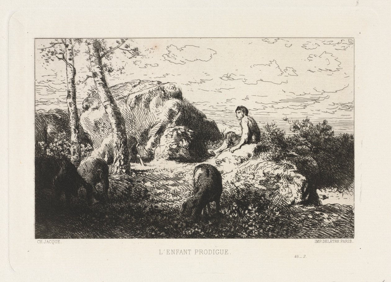 Dziecko marnotrawne. autorstwa Charles Emile Jacque