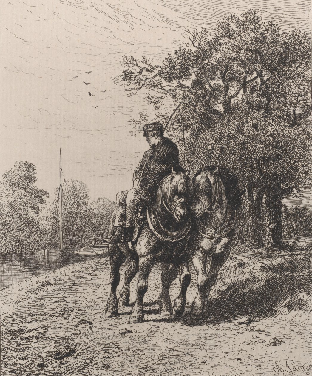 Ścieżka holownicza, 1864. autorstwa Charles Emile Jacque