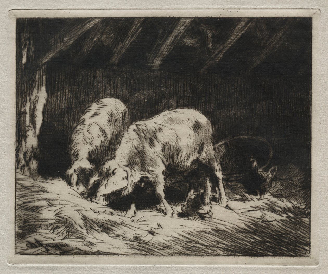 Dwie porce. autorstwa Charles Emile Jacque
