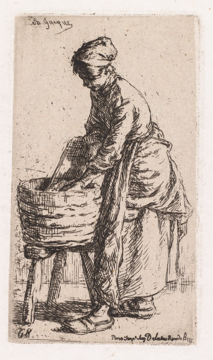 Praczka, 1850. autorstwa Charles Emile Jacque