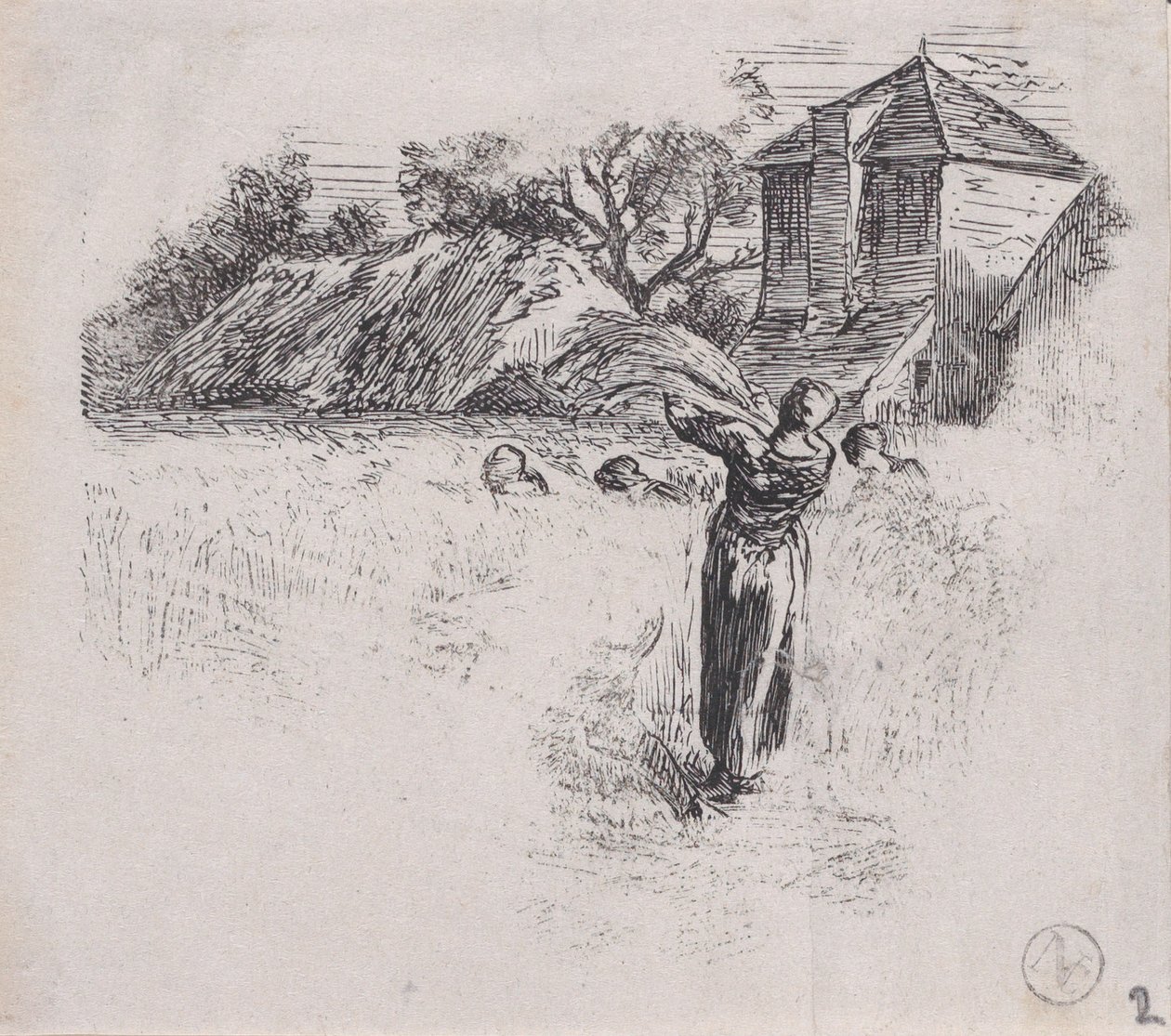 Kobieta niosąca snop, ca. 1853. autorstwa Charles Emile Jacque
