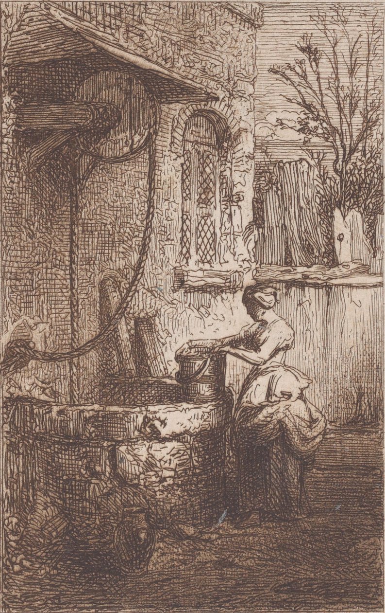 Kobieta przy studni, 1842. autorstwa Charles Emile Jacque
