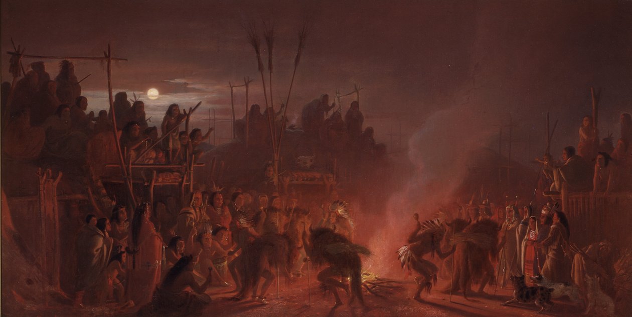Taniec bawołów autorstwa Charles Ferdinand Wimar