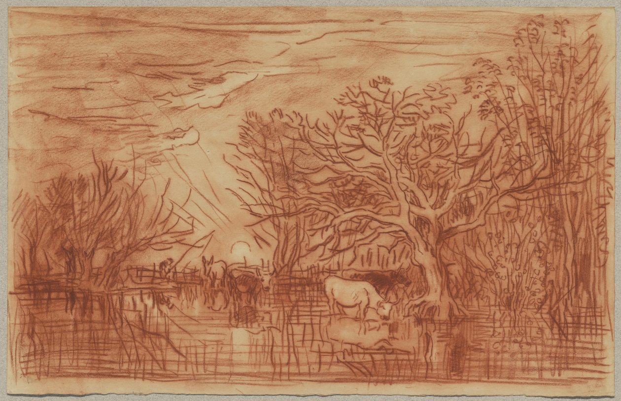 Krowy przy wodopoju, ok. 1863 r. autorstwa Charles Francois Daubigny