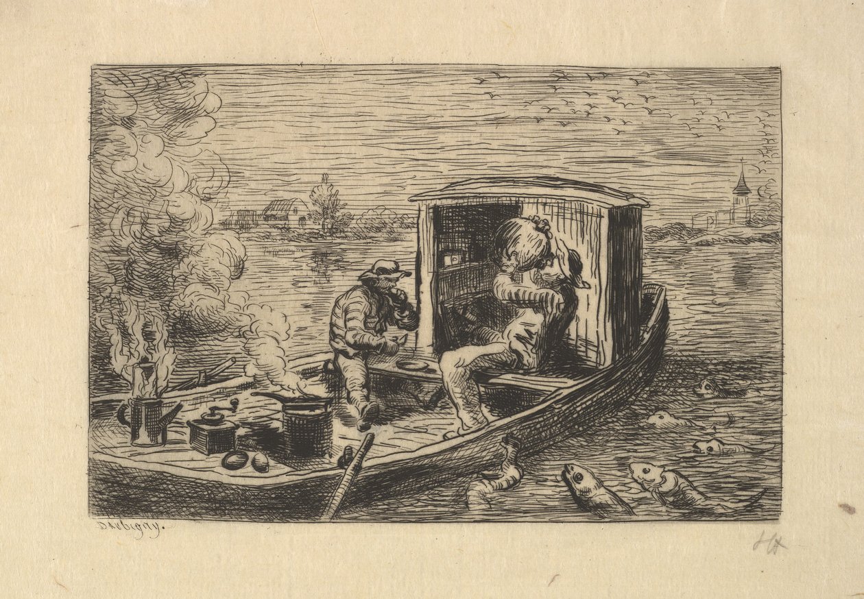 Pożeranie posiłku, 1861. autorstwa Charles Francois Daubigny