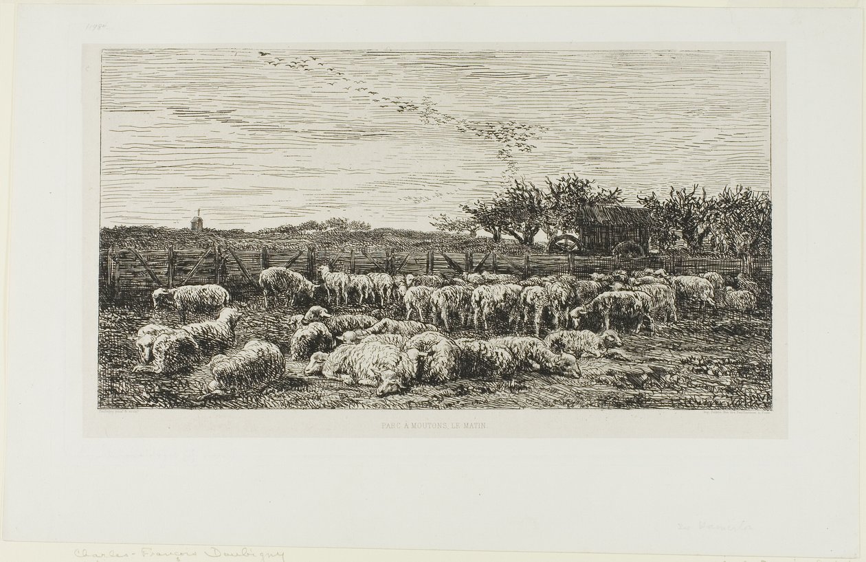 Łąka z owcami autorstwa Charles Francois Daubigny