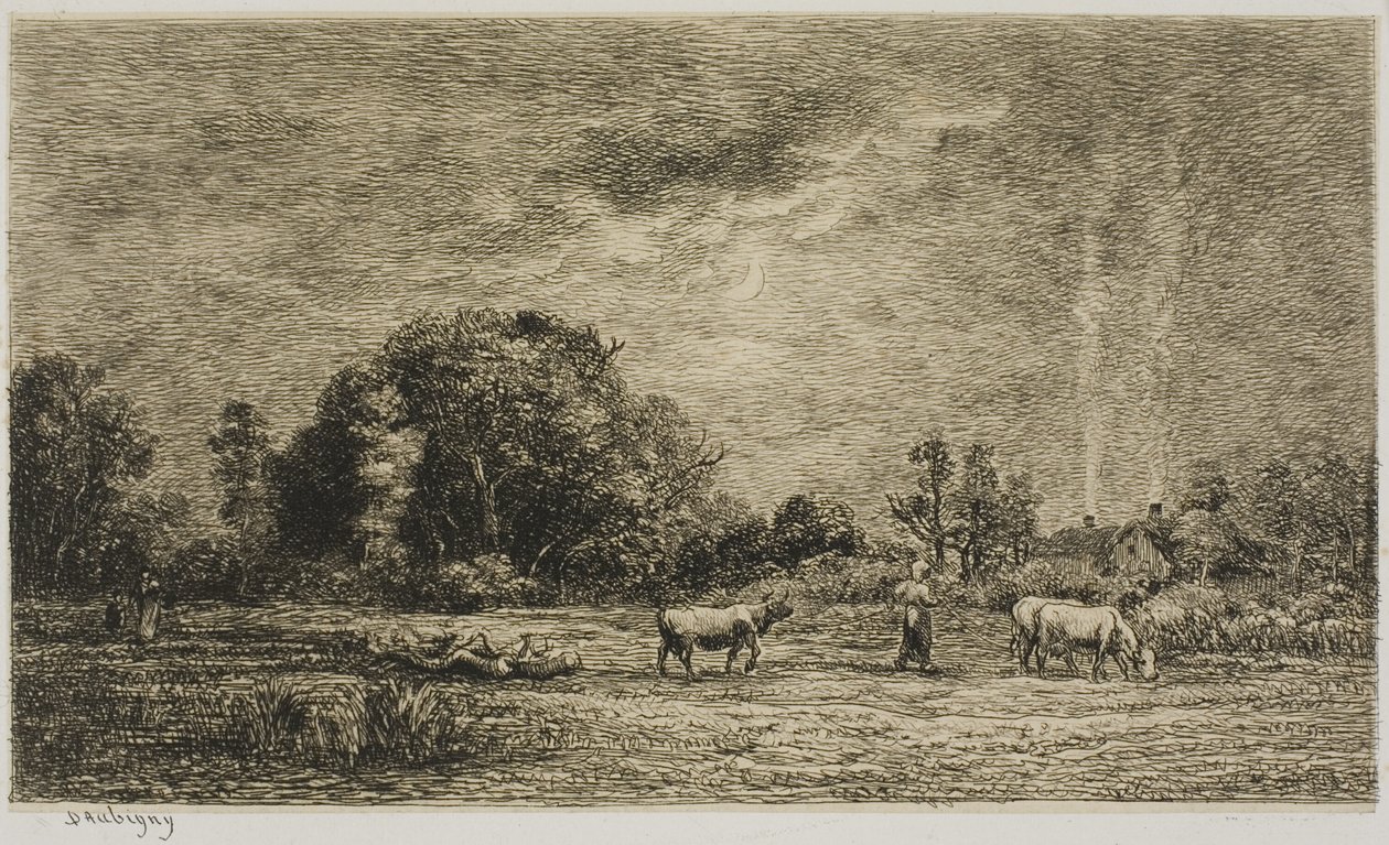Wschód Księżyca autorstwa Charles Francois Daubigny