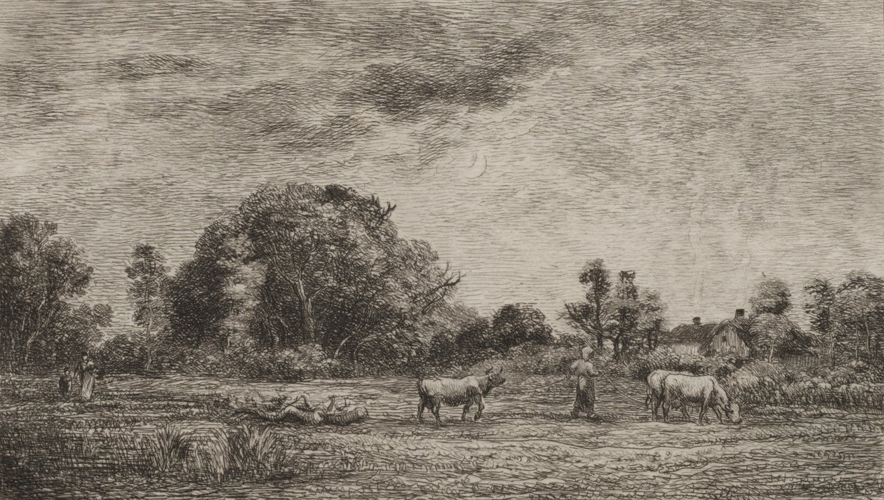 Wschód Księżyca, 1861. autorstwa Charles Francois Daubigny