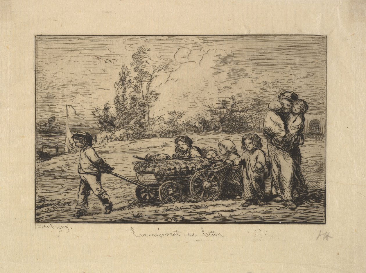 Przeprowadzka do łodzi, 1861. autorstwa Charles Francois Daubigny