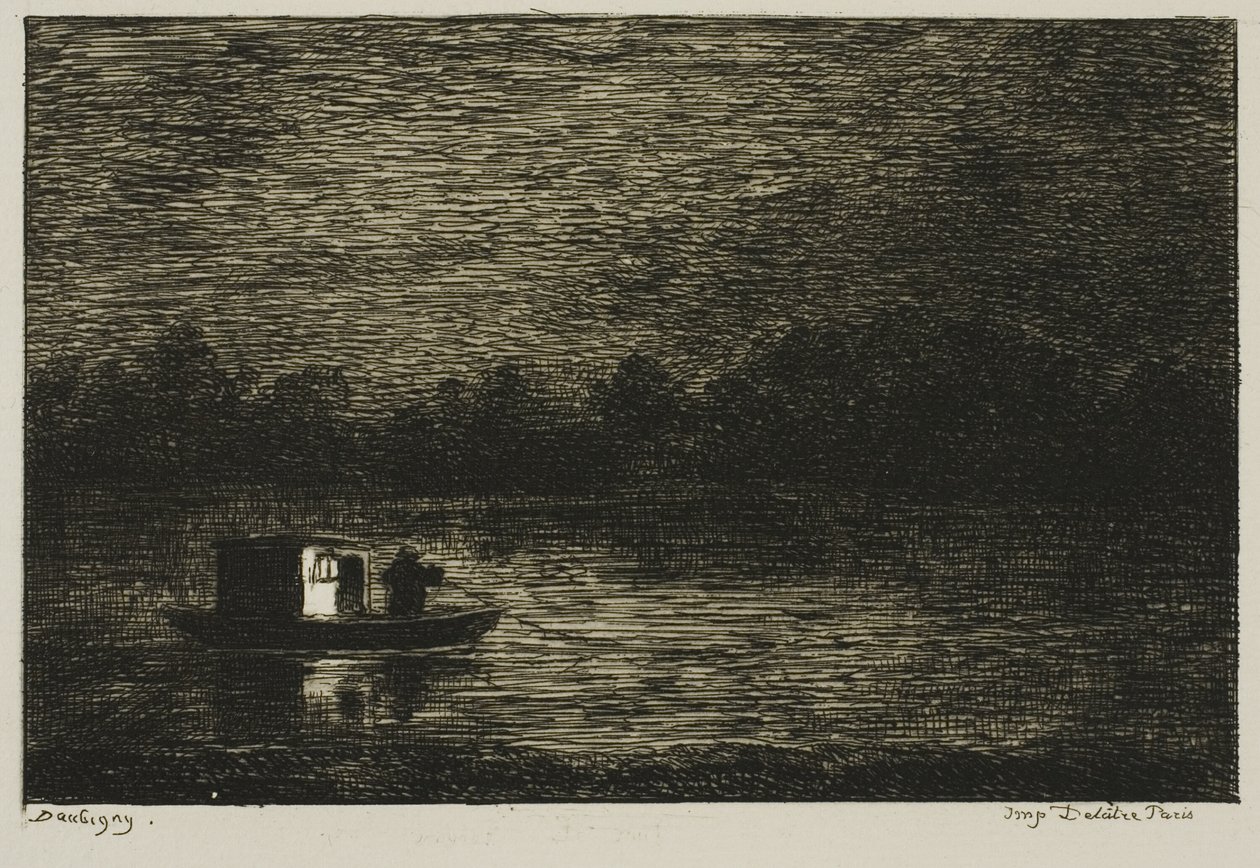 Nocna podróż (Sieć rybacka) autorstwa Charles Francois Daubigny