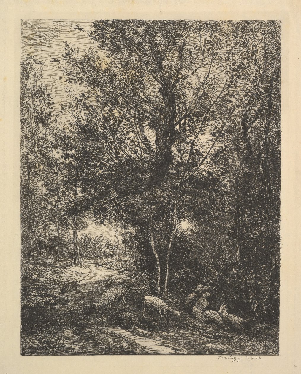 Pasterz i pasterka, 1874. autorstwa Charles Francois Daubigny