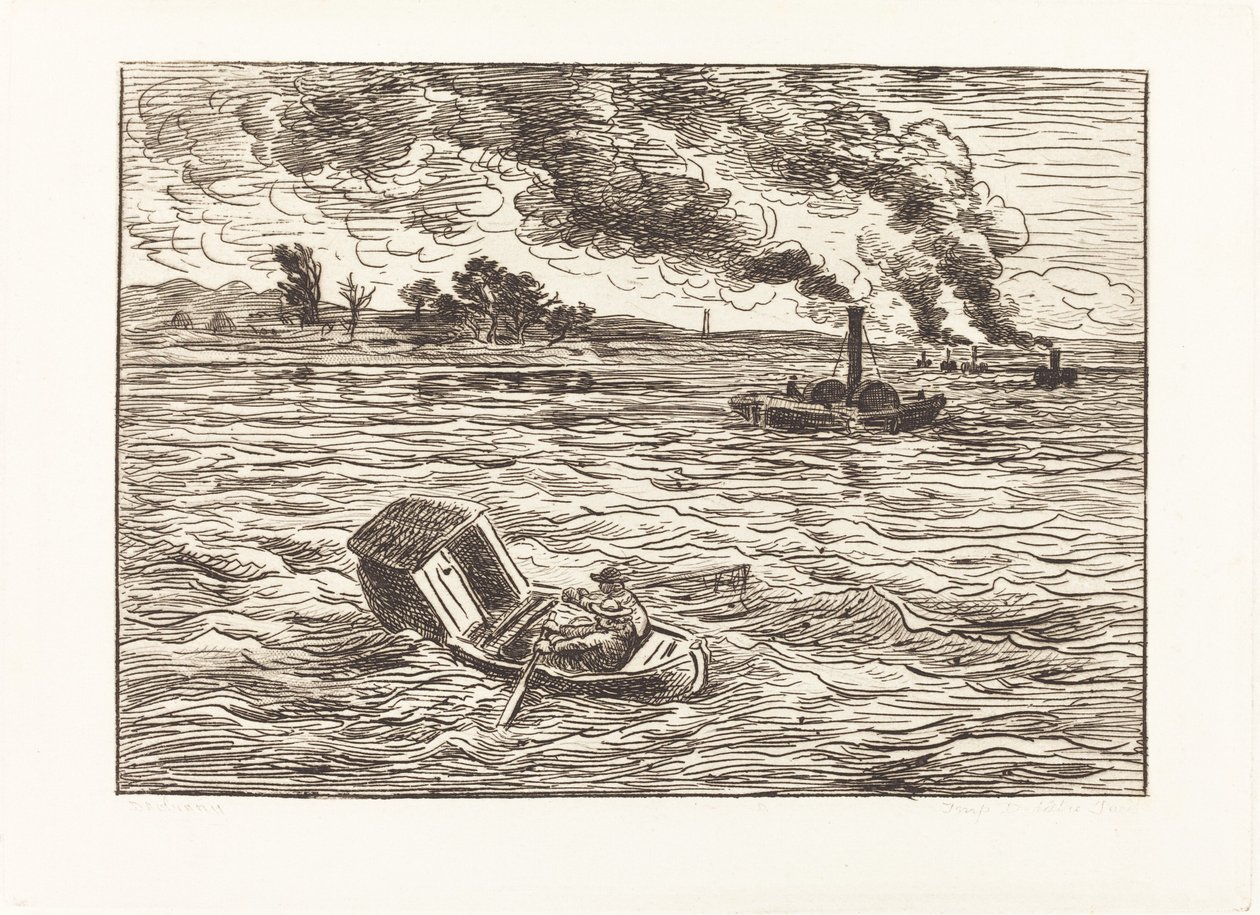 Łodzie parowe autorstwa Charles Francois Daubigny