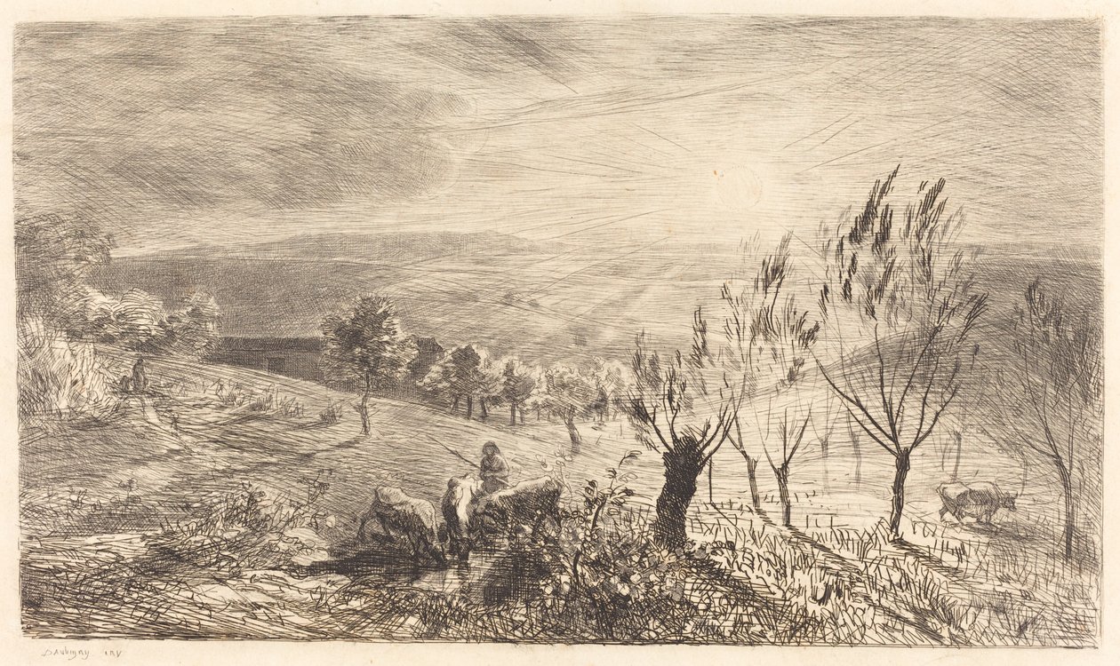 wschód słońca autorstwa Charles Francois Daubigny
