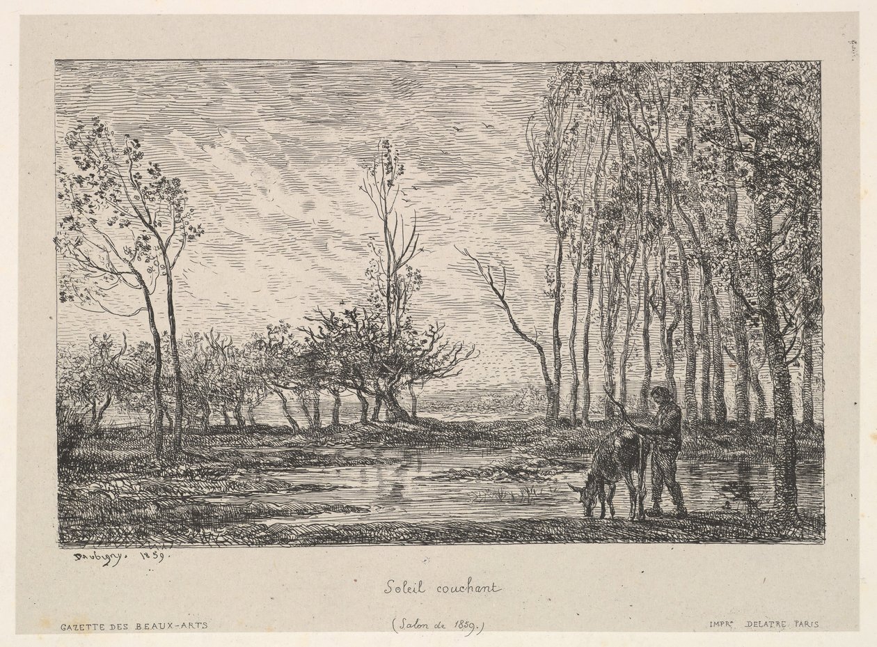 Zachód słońca, 1859. autorstwa Charles Francois Daubigny