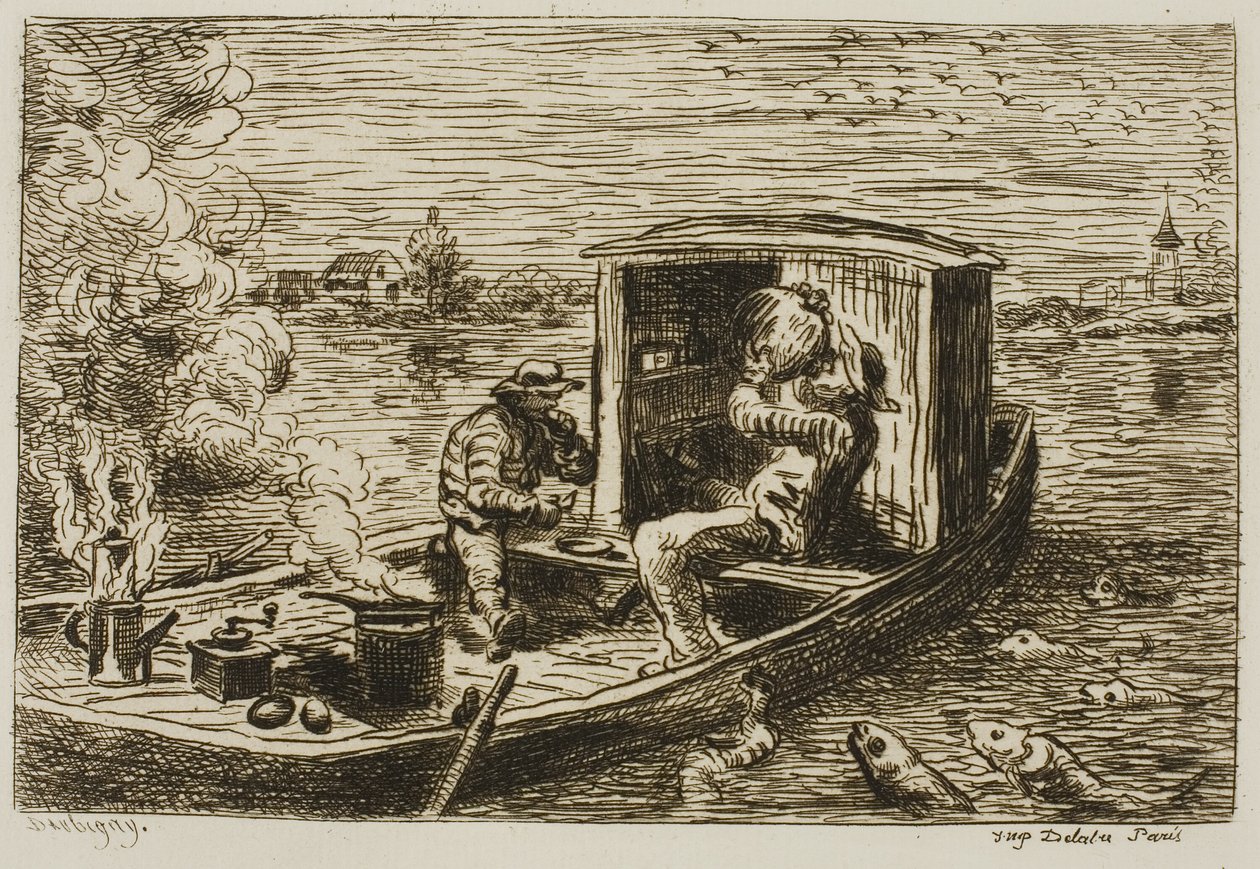 Połykanie (Posiłek na Łodzi) autorstwa Charles Francois Daubigny