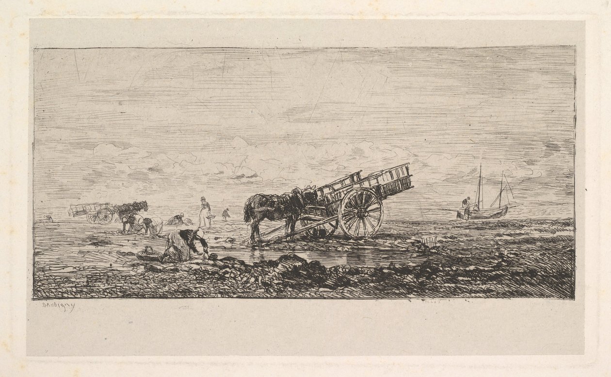 Plaża w Villerville, 1837-78. autorstwa Charles Francois Daubigny