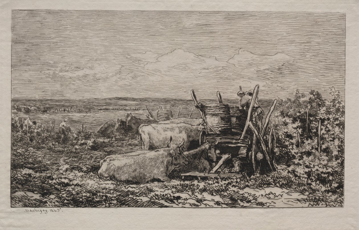 Zbiór winogron, 1865. autorstwa Charles Francois Daubigny