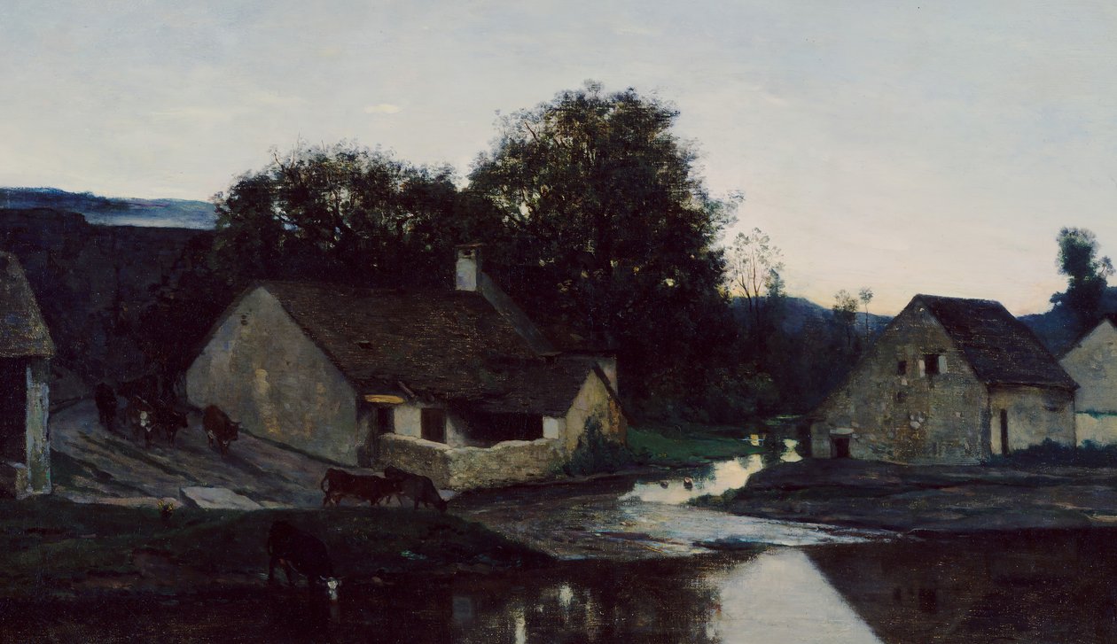 Osada Optevoz, ca. 1852. autorstwa Charles Francois Daubigny
