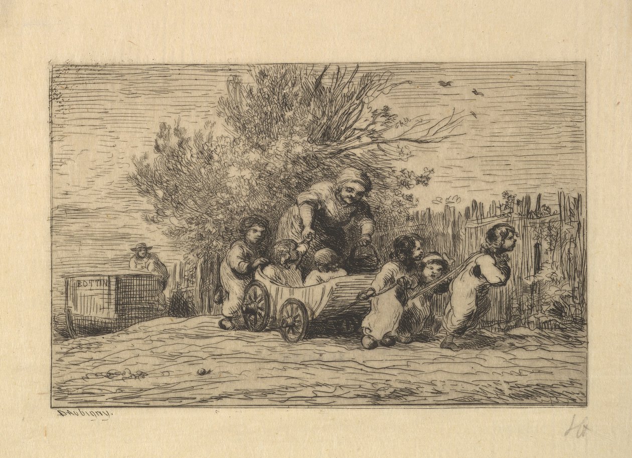 Spadkobiercy wozu, 1861. autorstwa Charles Francois Daubigny