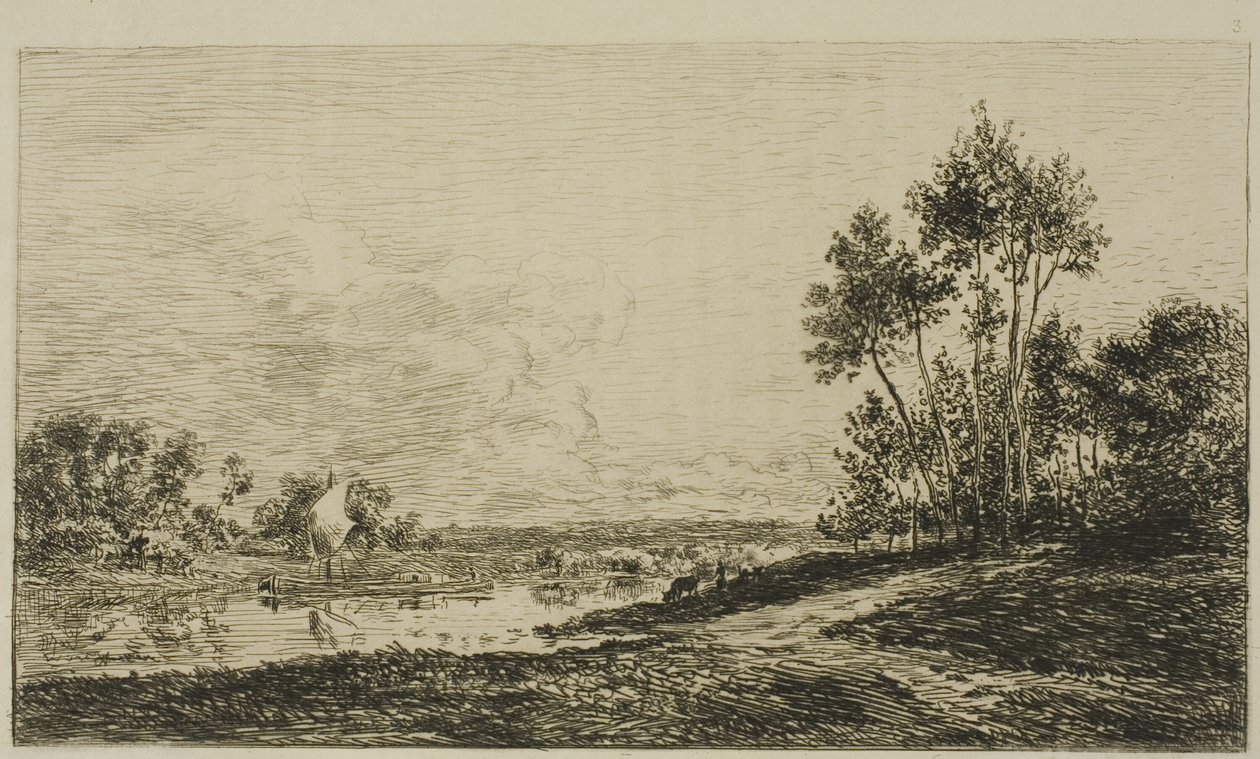 Sekwana w Port Maurin autorstwa Charles Francois Daubigny