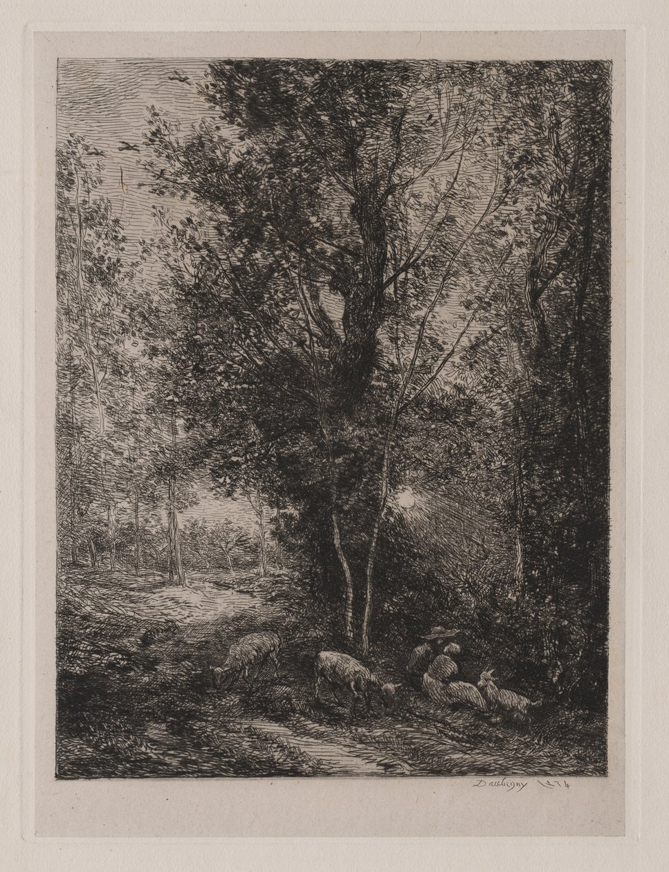 Pasterz i pasterka, 1874. autorstwa Charles Francois Daubigny