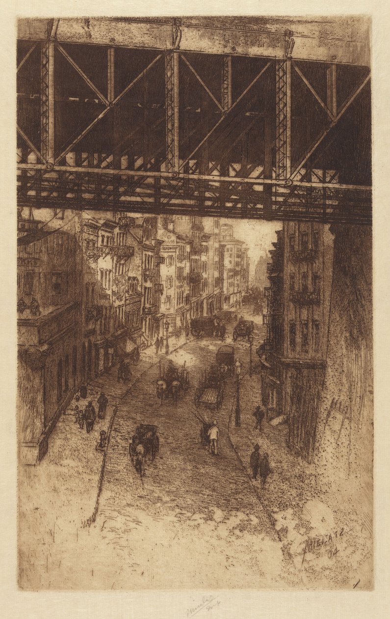 Cherry Street, Nowy Jork, 1904. autorstwa Charles Frederick William Mielatz