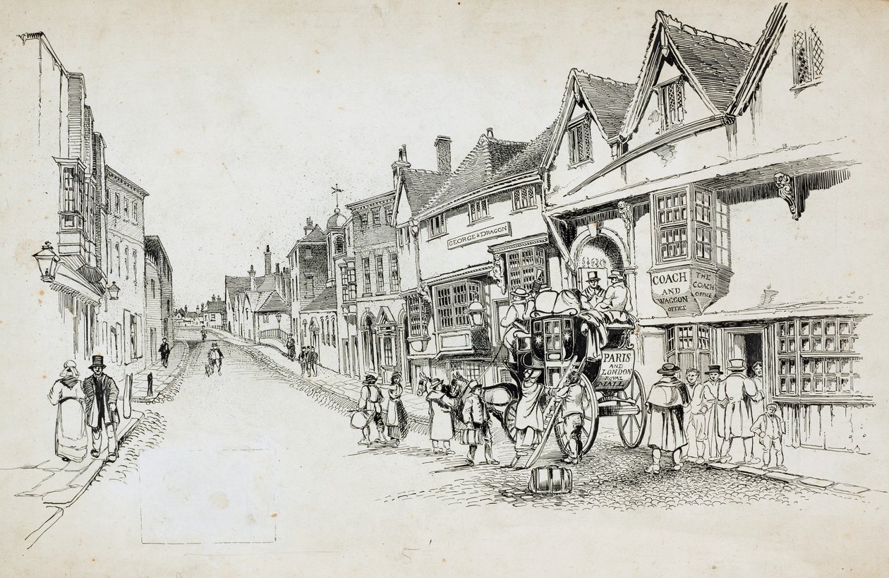 High Street, Canterbury, Kent, 1892-1933 autorstwa Charles George Harper