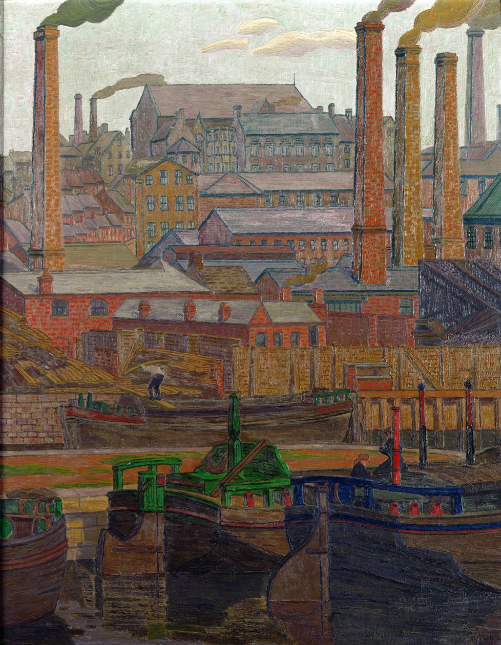 Kanał Leeds (olej na płótnie) autorstwa Charles Ginner