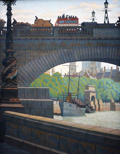 Stary most Waterloo (olej) autorstwa Charles Ginner