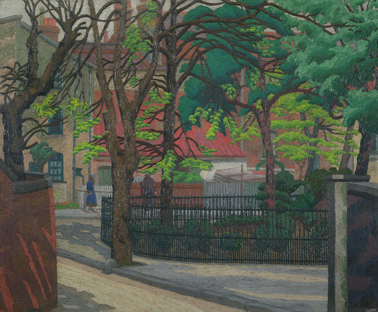 Plac stawowy, Highgate autorstwa Charles Ginner